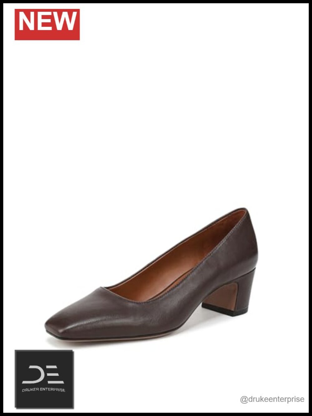 Leather Slip On Pumps 2 Inch Heel